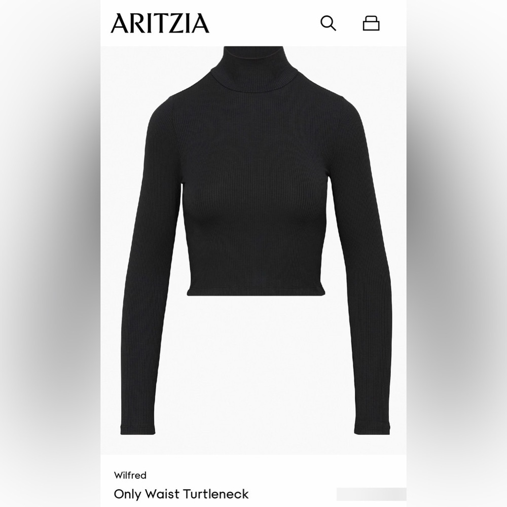 Wilfred Black Long Sleeve Crop Top